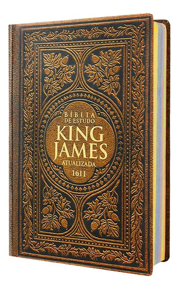 Bíblia de Estudo King James Premium, capa marrom